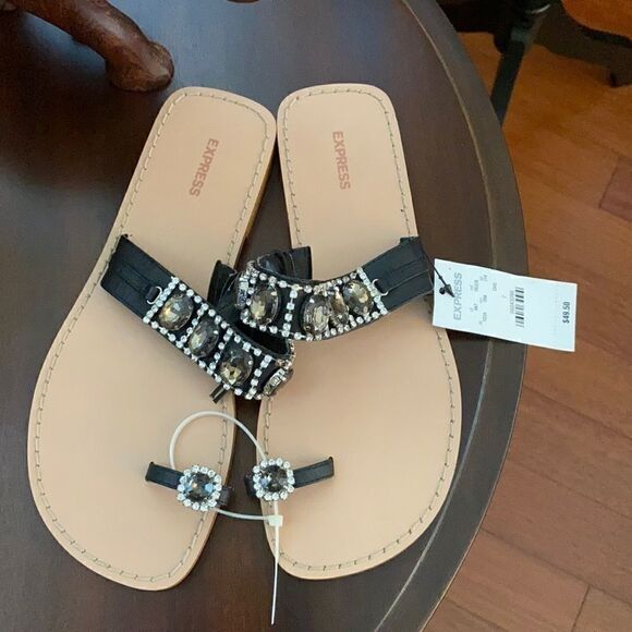 Express Bejeweled Sandals, Sz 7 - Picture 1 of 4